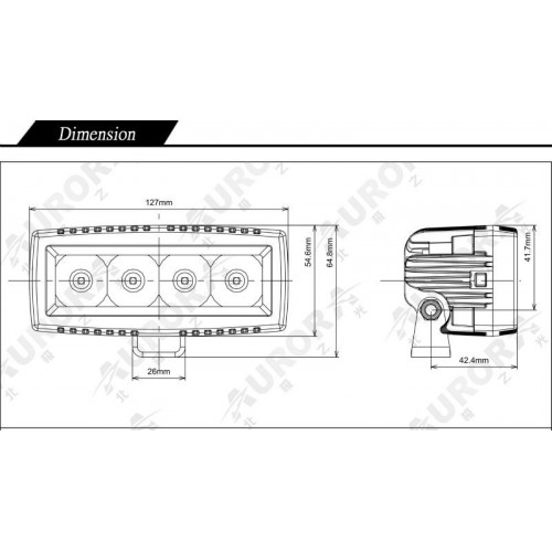 Светодиодная оптика Аврора 4 диода 20 w плоская, ДАЛЬНИЙ. ALO-L-4-P7D1 0
