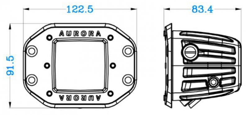 Светодиодная фара Aurora ALO-T-E-2-E4T 4 диода 40W ЗОЛОТО ВРЕЗНАЯ 2