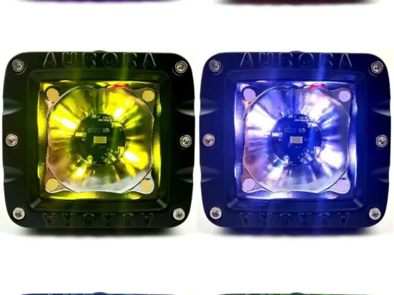 Две светодиодные фары Aurora ALO-2-T-P23Q 30W, RGB ПОДСВЕТКА 14