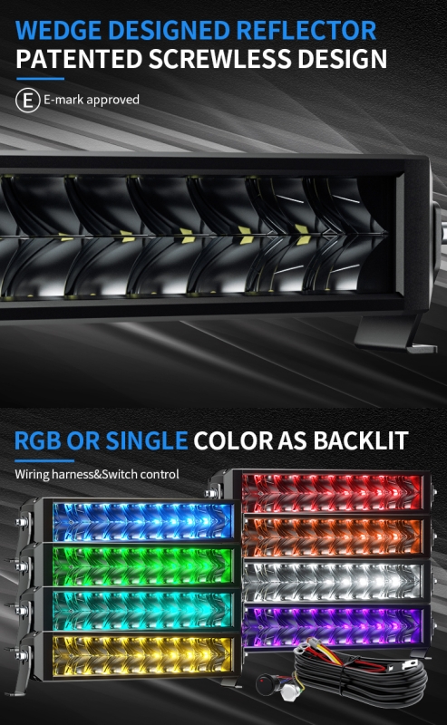 Светодиодная балка ALO-D8-10-R5Y1-Q 20 диодов 100W + RGB 4