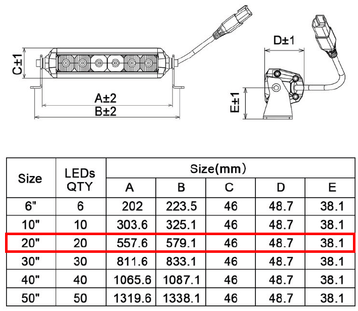 Светодиодная балка Aurora ALO-T-S5D1-20-H 20 диодов 100w Золото 0
