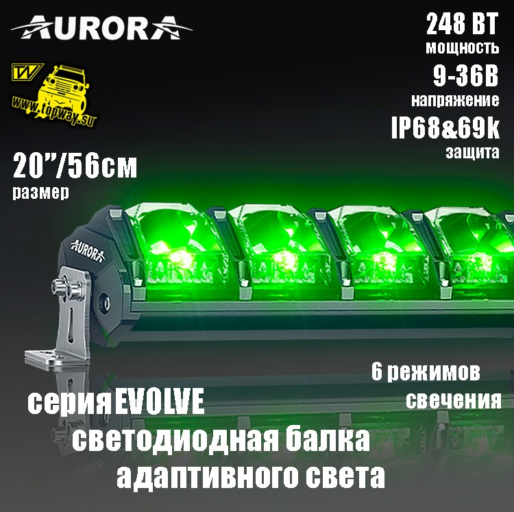 Балка адаптивного света 20" Aurora ALO-N-20 248W 0