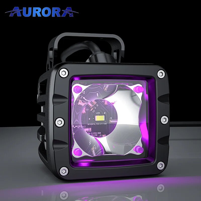 Две светодиодные фары Aurora ALO-2-T-P23Q 30W, RGB ПОДСВЕТКА 0